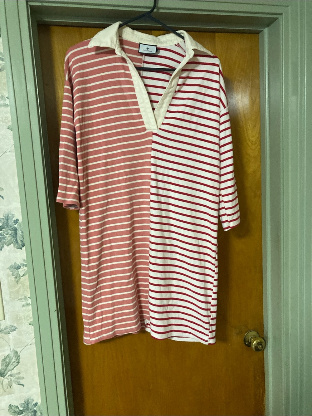 Tuckernuck Ashton Collared Dress Red & White Striped Preppy Size Small
